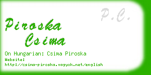 piroska csima business card